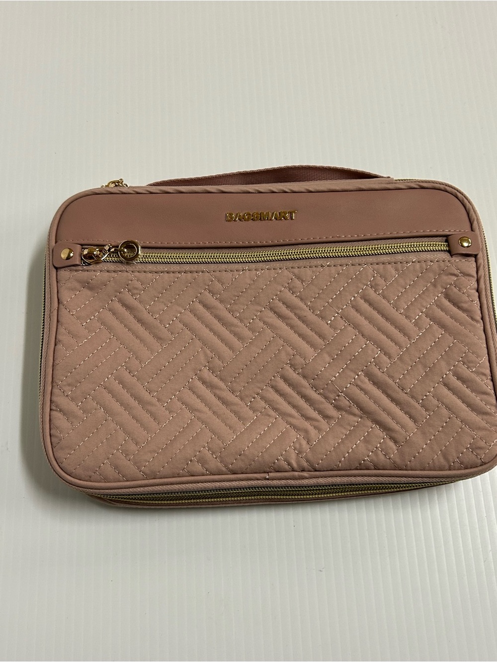 Bagsmart Quilted Electronic Organizer Travel Case Dusty Rose Pink